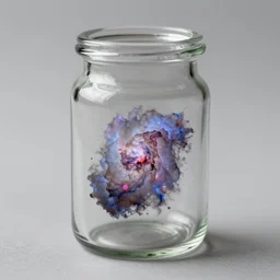 nebula contained inside a small glass jar