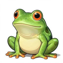 a magic frog smiling, by brian azzarello and mark ryden, illustration