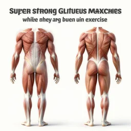 “ anatomical views of super strong gluteus maximus muscles while they are being used during exercise ”