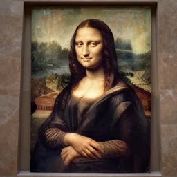 a photo from the marble sculpture of monalisa in the museum
