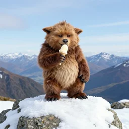 jabba eating ice cream on top of snowdon