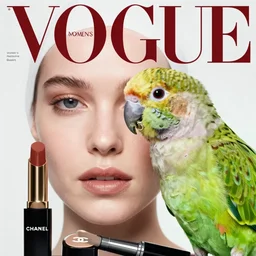 vogue women's fashion beauty celebrity magazine, parrot parrot parrot parrot parrot parrot, chanel makeup, ilya kuvshinov, john singer sargent, digital art illustration, impressionist oil painting, trending on artstation, intricate
