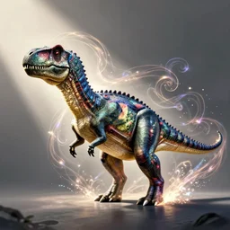 dinosaur print, magical energies emanating from it, fantastic artstyle,, fantasy, elegant, digital painting, artstation, unreal engine, octane render, concept art, matte, sharp focus, vibrant colors, high contrast, illustration, art by justin gerard