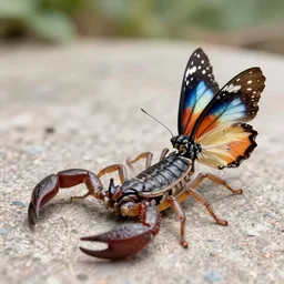 a cross between a scorpion and a butterfly