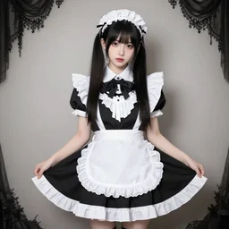 goth girl in a maid outfit