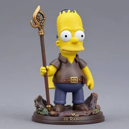collectable mercenary bart simpson fantasy statue, d & d, pathfinder nendoroid, funko pop, resin statue, artstation, pinterest, etsy, detailed product photo
