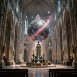 a machine!! that can reset the universe inside an empty! cathedral. sense of awe, hard science, digital art by eddie mendoza and greg rutkowski, trending on artstation