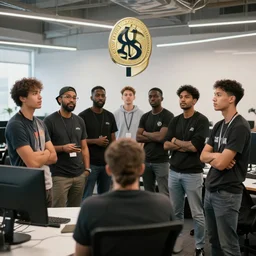 all the homies hanging out at the stability ai offices when the price of promptcoin skyrockets