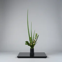 a photo of 8k Ikebana, ohararyu, full body, wide angle, sony a7r3, ultra detail, photorealistic, in simple background