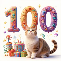 a cat celebrates after reaching 1 0 0 followers colorful, fantasy, intricate, highly detailed, digital painting, hq, trending on artstation, illustration, style of stanley artgerm and greg rutkowski and dan mumford