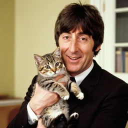 the beatles sing happiness is a warm kitten. john lennon holding a kitten