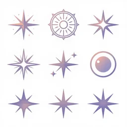 magical spell art assets, gradient, minimalistic, kit bash, 2 d, elegant, premium, paid art assets
