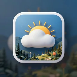 icon for weather app, very detailed, artwork by pinterest artstation deviantart artsy, high render quality