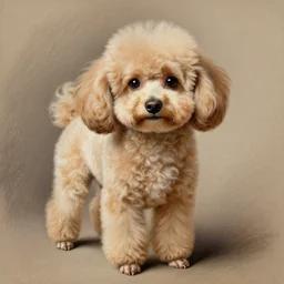 baroque rococo painting The Royal Poodle  portrait Greg Hildebrandt high detail pastel cute puppy