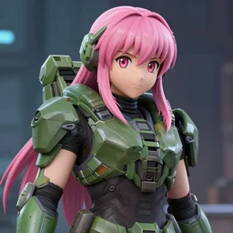 pink - haired anime girl in halo : combat evolved, 2 0 0 1 screenshot