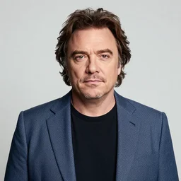 frontal portrait photo of jack black, aged sixty