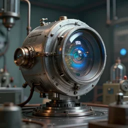 aperture science with 1 9 5 0's technology, old tech science, 1 9 5 0's, cinematic, trending on artstation, deviantart and cgsociety, high resolution, industrial lighting, photorealistic, 8 k, depth of field, 3 d