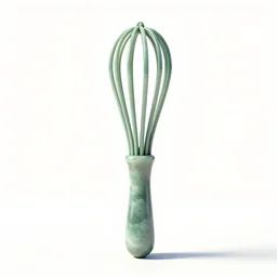 jade whisk, stylized 3d render, isolated on a pure white background, centered, entire object in frame, sharp focus, soft studio lighting