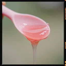 an extreme close - up of sticky pink gum with saliva dripping off of it, kodak portra f 1. 8