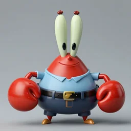 mr eugene krabs the anthropomorphic krab from bikini bottom, marble sculpture