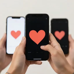 2 phones send loves
