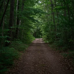 boring forest trail in the woods
