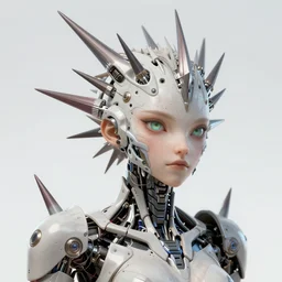 beautiful creature with spikes on its face, fantasy character portrait, ultra realistic, cyborg, wide angle, intricate details, the fifth element artifacts, highly detailed by peter mohrbacher, hajime sorayama, wayne barlowe, boris vallejo, aaron horkey, gaston bussiere, craig mullins