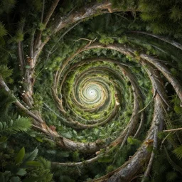 a beautiful amazing art of nature addict out of spirals by tom haugomat, serena malyon, maxim shirkov, alex pogrebniak and robin gundersen, trending on artstation, featured on behance, vision of chaos, octane render