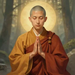 beautiful portrait of a monk achieving enlightenment, trending on artstation, trending on deviantart, by Peter Mohrbacher