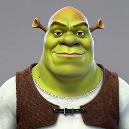 detailed portrait of Dwayne Johnson as Shrek, studio lighting
