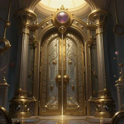 symmetric!! steampunk gate to another dimension, surreal, highly detailed, artstation, smooth,, smooth, sharp focus, illustration, warm top light ， concept art by raphael lacoste ， artgerm and john berkey, dream, digital painting, artstation, 8 k