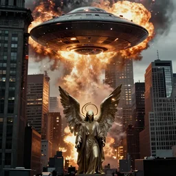 [alien invasion] ufo footage spotted at new york city. there is explosions all over the city. 9/11 inspired. archangel michael inspired by an alien.