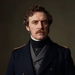 portrait photograph of a victorian army officer wearing a waistcoat, male, victorian, detailed face, cinematic lighting, highly detailed, photograph by elliott & fry