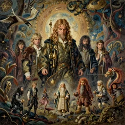 a high detailed painting with many textures and of the lord of the rings mystic psychedelia, surrealism, magical realism bizarre art