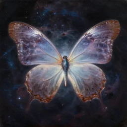 cosmic butterfly nebula, an oil painting, by ( leonardo da vinci ) and greg rutkowski and rafal olbinski ross tran airbrush time magazine