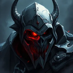 death knight, the goblin slayer, red glowing eye, trending on artstation, anime 4 k