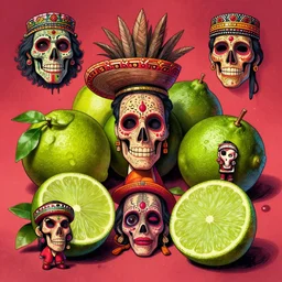 mexican lovecraftian limes by douglas smith, mexican themes, 8 k, highly detailed, concept art, cmyk colors