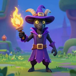 an anthropomorphic black goat wizard in fortnite