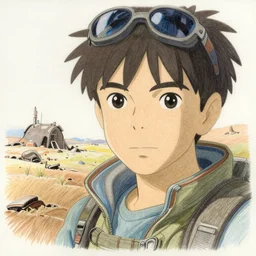 post - apocalyptic scavenger wandering through the wasteland, finely illustrated face, highly detailed, colored pencil, studio ghibli, tankobon, in the style of ilya kuvshinov and krenz cushart and william - adolphe bouguereau and alphonse mucha