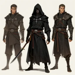 a khajiit!!, thief, black cloak and hood, concept character by jason edmiston and ilya repin