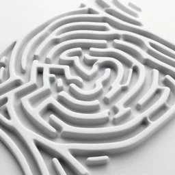 3d embossed bumpy maze fractal organic