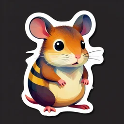 cubist portrait of a rodent cutout digital illustration cartoon colorful beeple vector art