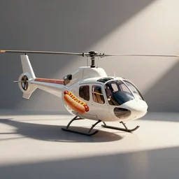 Helicopter with hotdogs