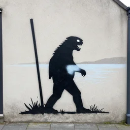banksy street art loch ness monster