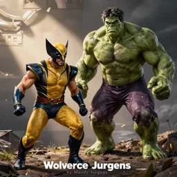 Wolverine vs Hulk by Mandy Jurgens