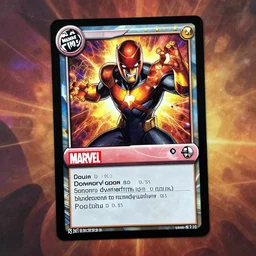 a tradind card game, marvel comics, illustration