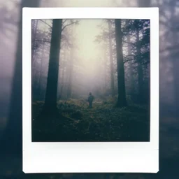 you are lost in the forest, polaroid, surrended, foggy