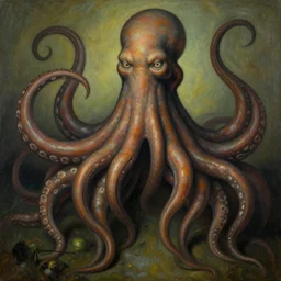human with tentacles as appendages, painting by Zdzislaw Beksinski