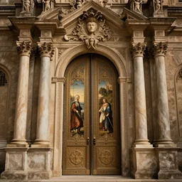 the gate to the eternal kingdom of renaissance painting, fantasy, digital art, hd, detailed.