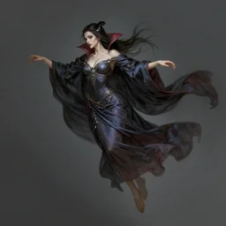 desirable vampire woman floating in the air with silk cloth, fantasy, intricate, elegant, highly detailed, digital painting, artstation, concept art, matte, sharp focus, illustration, art by artgerm and greg rutkowski, dreadjim, zeen chin